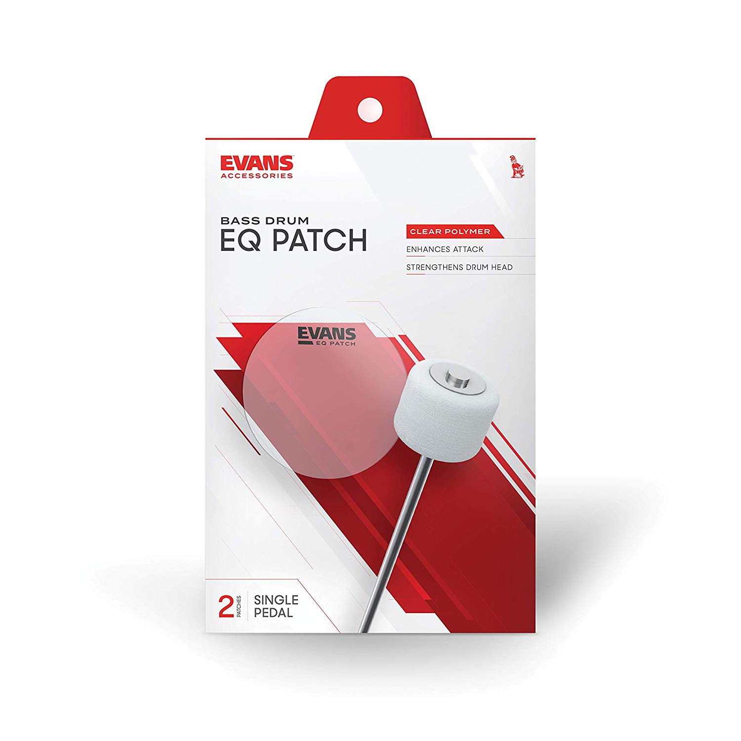 Evans EQPC1 EQ Single Pedal Patch - Clear Plastic, 0.575 in*8.75 in*4.0 in, multicoloured, Einheitsgröße - Image 2
