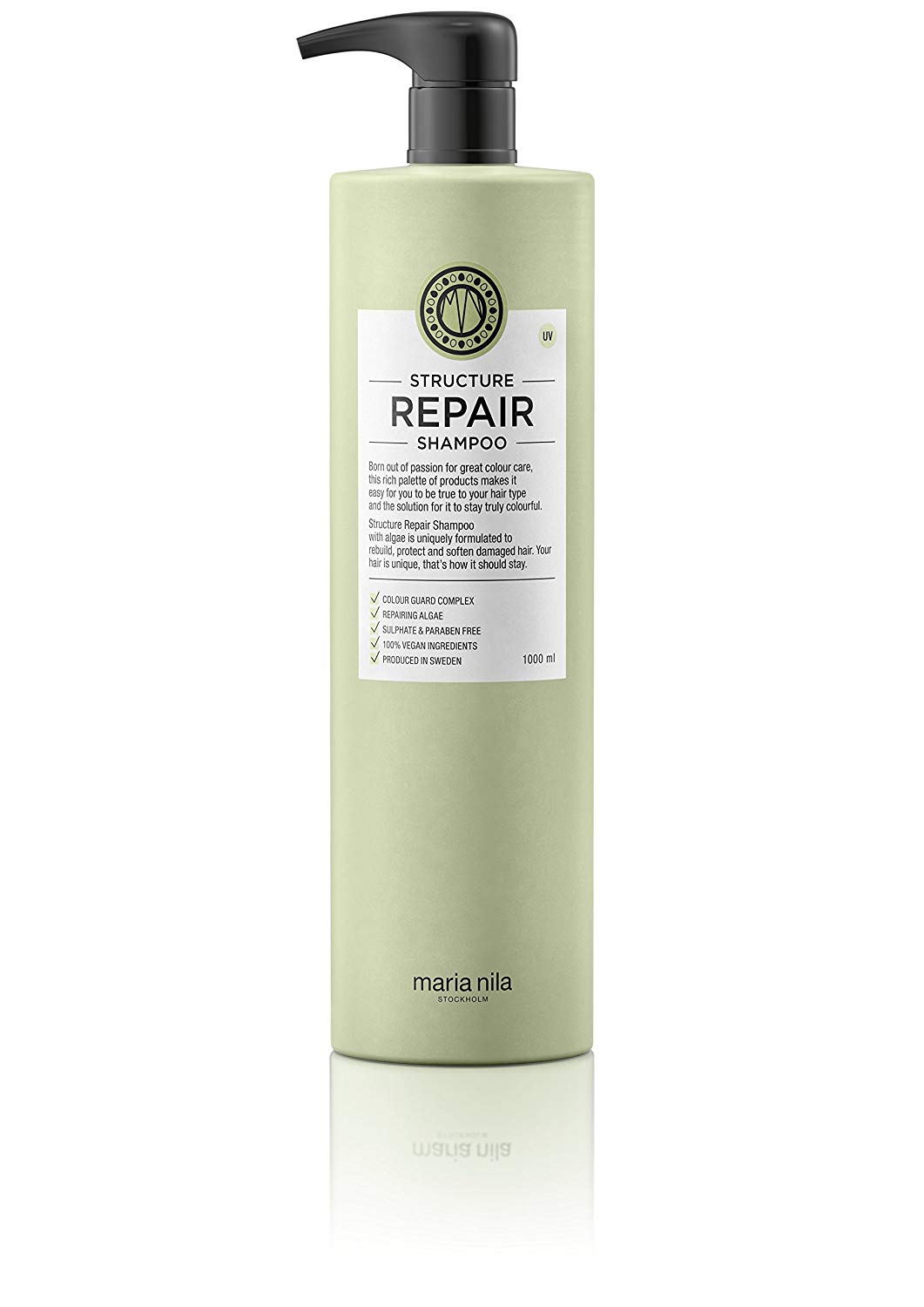 Maria Nila Structure Repair, Strengthening & Nourishing Shampoo For Damaged & Chemically Treated Hair, Algae Extract Rebuilds