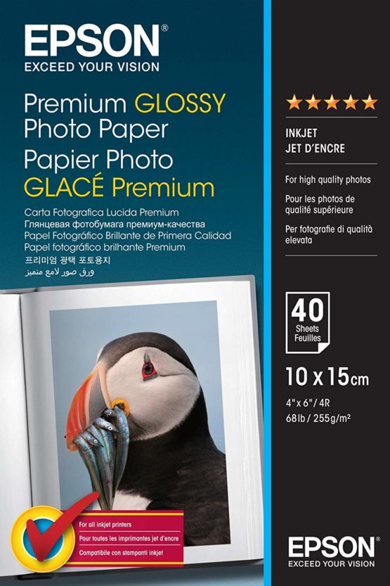 Epson C13S042153 Premium Glossy Photo Paper 100x150mm (40 Sheets)