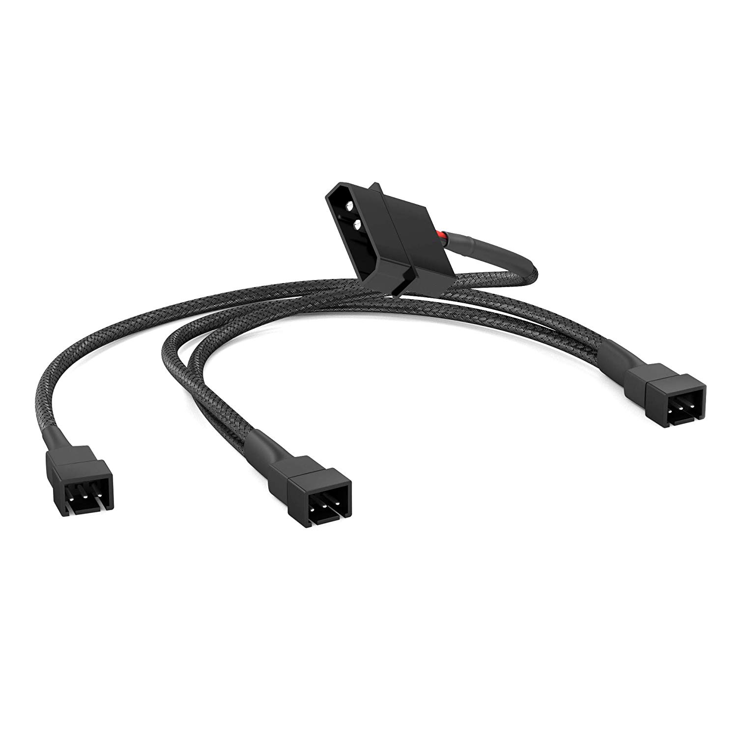 KabelDirekt - 20-20-20cm 4-pin Molex (5.25“) 5V to 3x 3-pin 2-pole connector fan distribution cable, Black