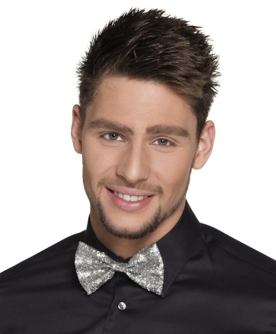 Boland - Glitter Bow Tie for Adults, Silver, One Size, 53111 - Image 3