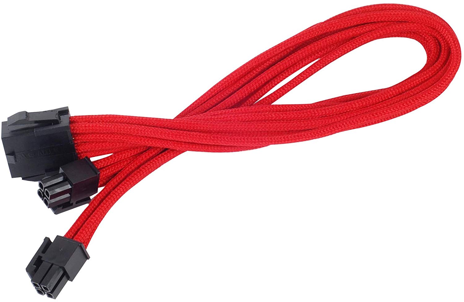 SilverStone SST-PP07-EPS8R - 30cm EPS 8pin to EPS/ATX 4+4pin Sleeved Extention Cable, red, 30 cm