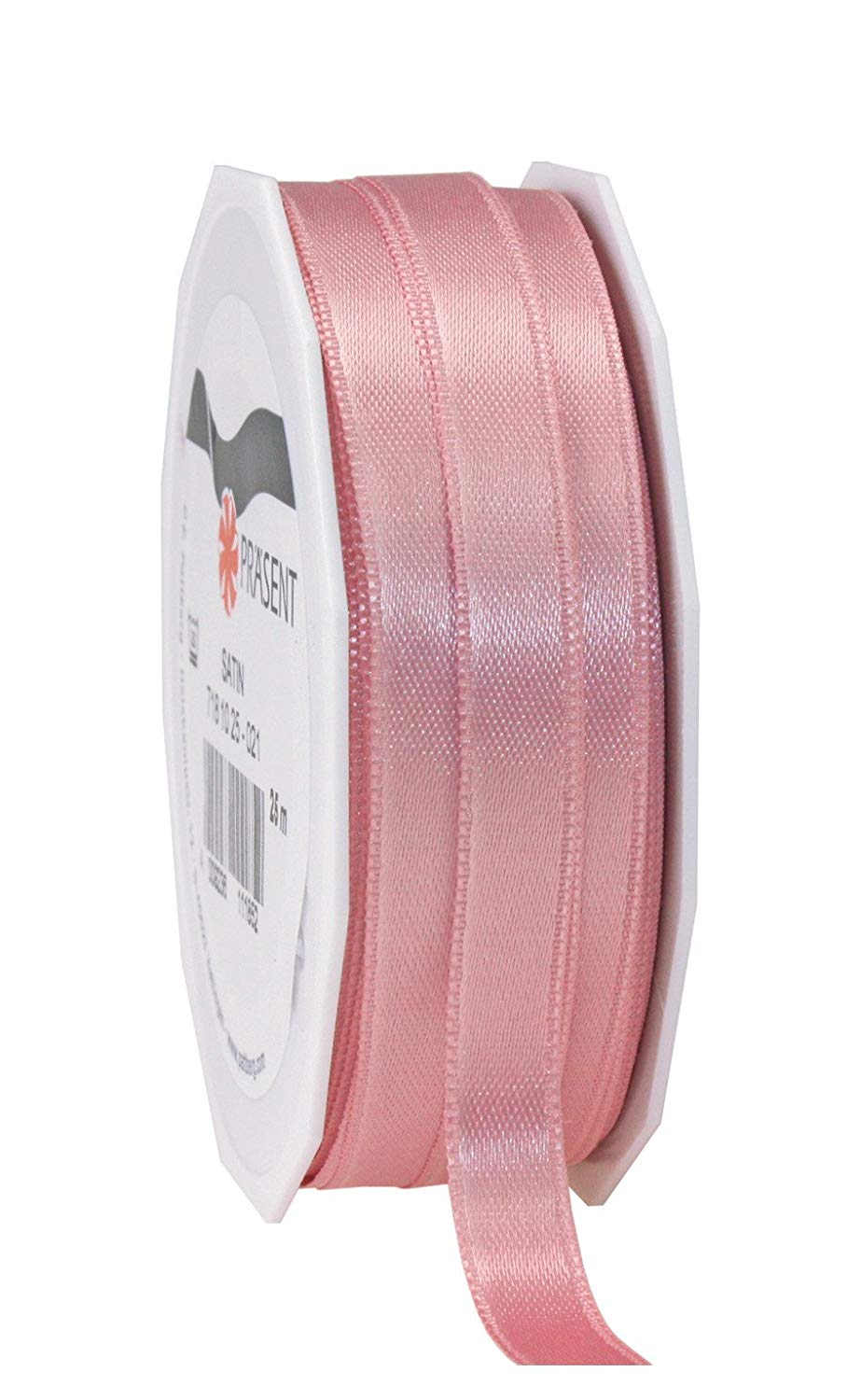 PRÄSENT C.E. Pattberg SATIN antique pink gift ribbon, 27 yards for Wrapping Gifts 0.39 inches width