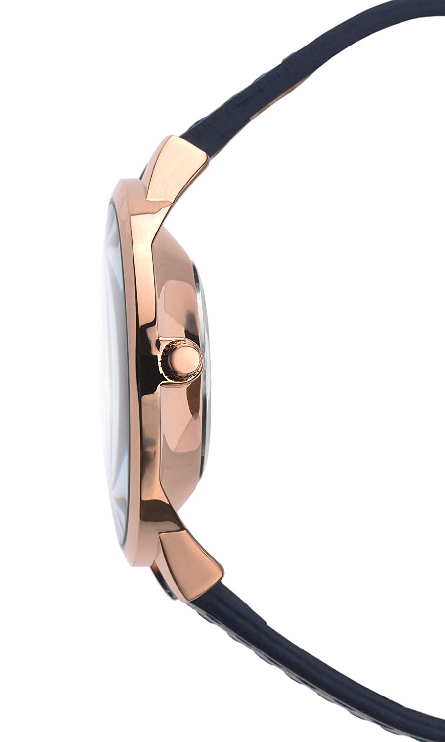 Sekonda Ada Womens Watch, Quartz 39mm Ladies Watch with Stone Set Sunray Dial, Rose Gold-Tone Case and Blue Leather Strap - Image 3