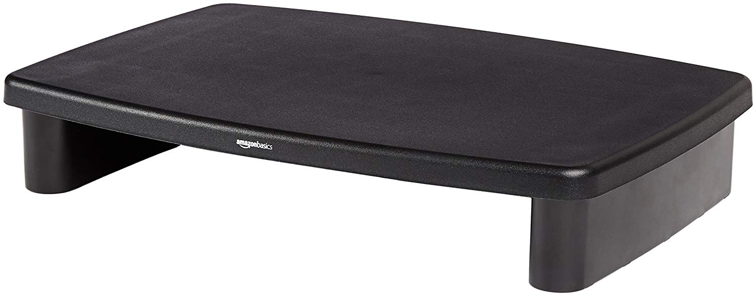 Amazon Basics Rectangular Adjustable Computer Monitor Riser Desk Stand for Reduced Neck Strain Fits Monitors - Image 2