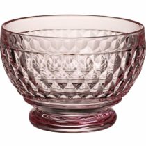 Villeroy & Boch Boston Coloured Dessert Bowl, 430 ml, Crystal Glass, Transparent/Pink, 11.4 x 11.4 x 8.1 cm