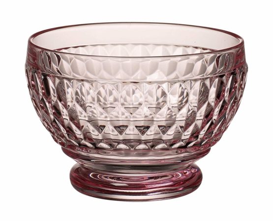 Villeroy & Boch Boston Coloured Dessert Bowl, 430 ml, Crystal Glass, Transparent/Pink, 11.4 x 11.4 x 8.1 cm