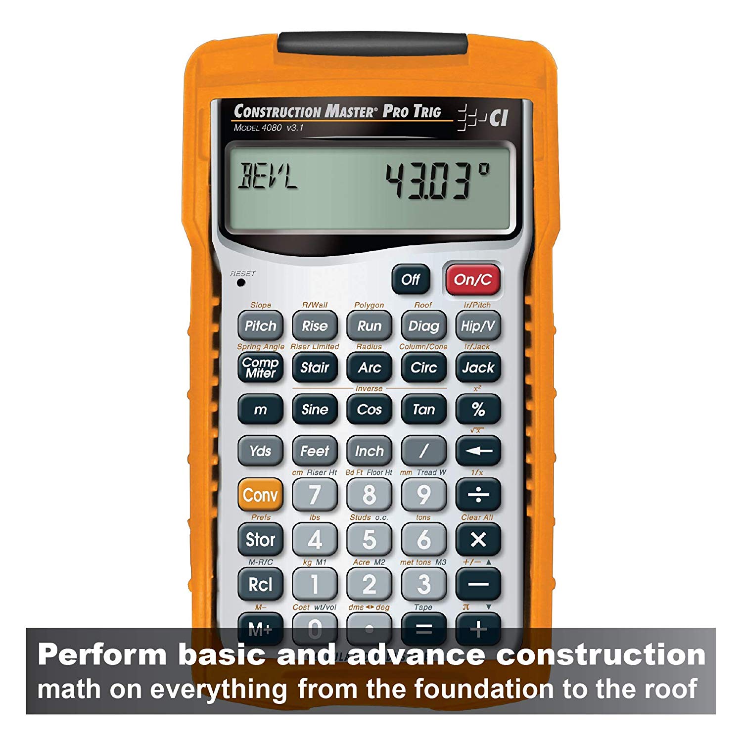 Calculated Industries Advanced Construction-Math Feet-Inch and Metric Calculator with Full Trig Functions,Silver - Image 4