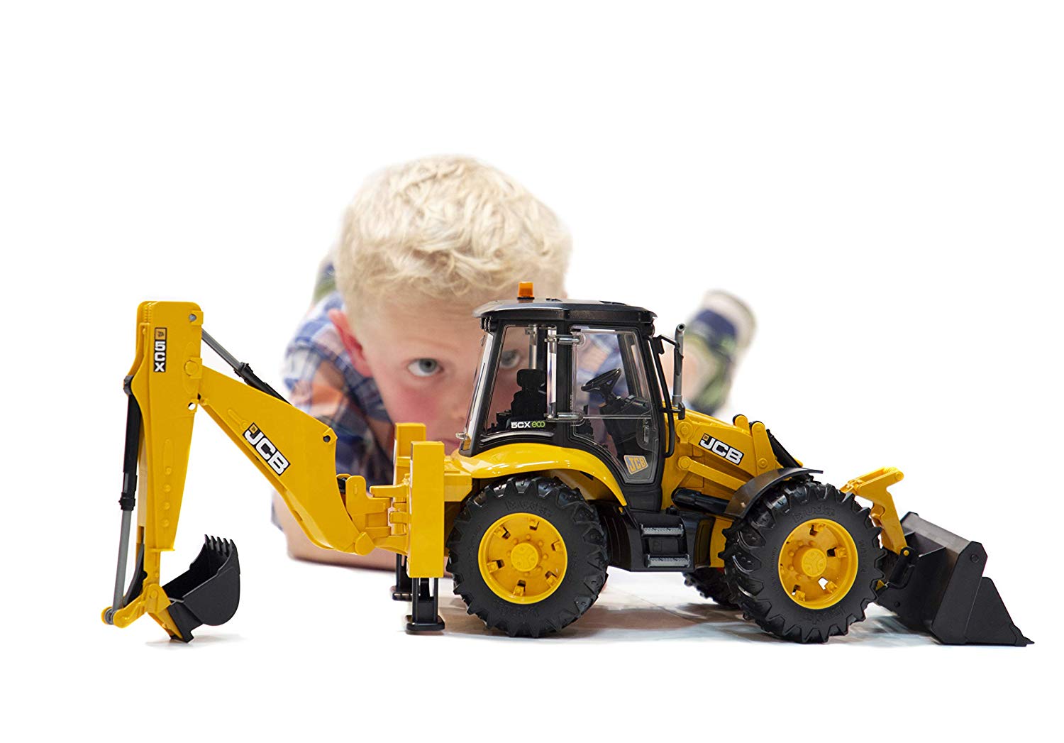 JCB 5CX eco Backhoe Loader, Yellow, 41,1 cm × 17,2 cm × 25,0 cm - Image 3