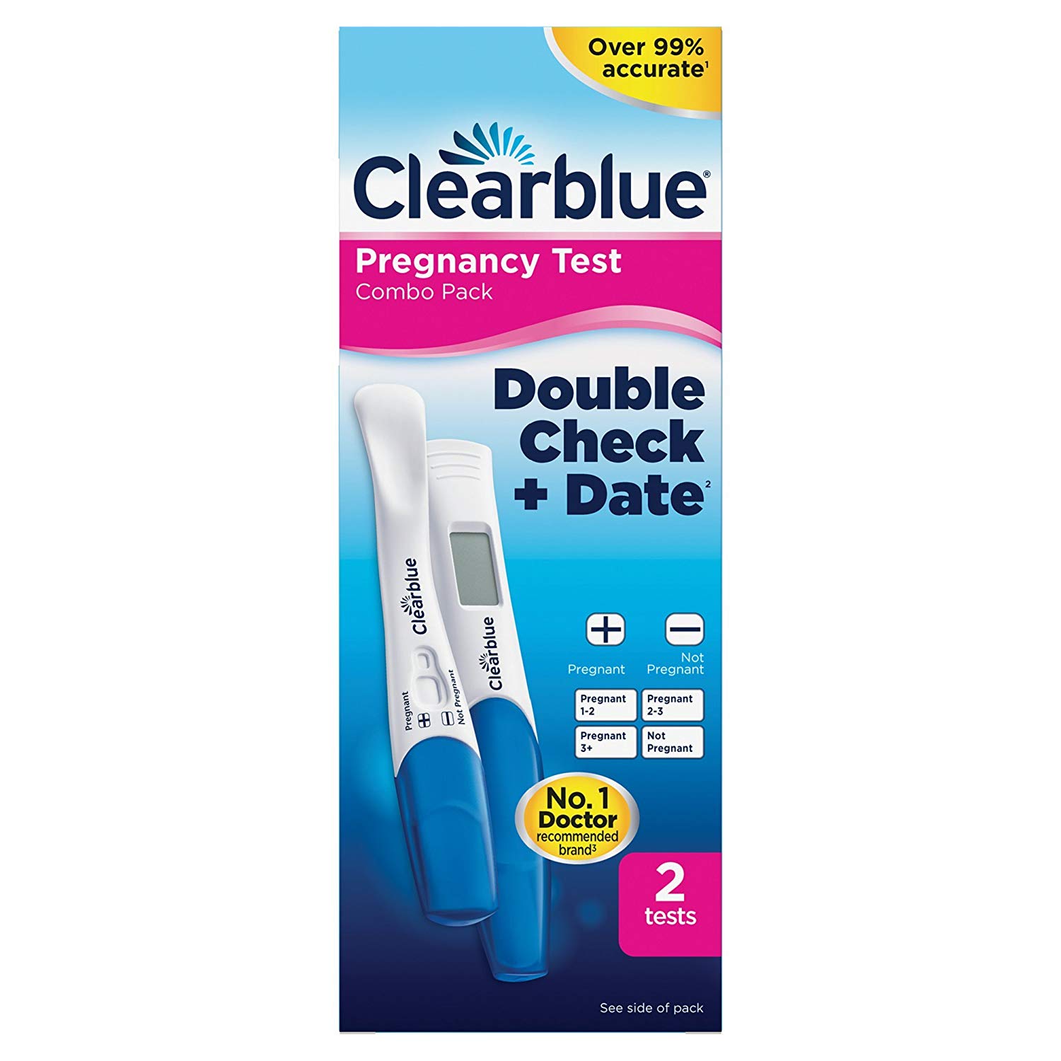 Clearblue Pregnancy Test Combo Pack with 2 Tests,Pack of 2