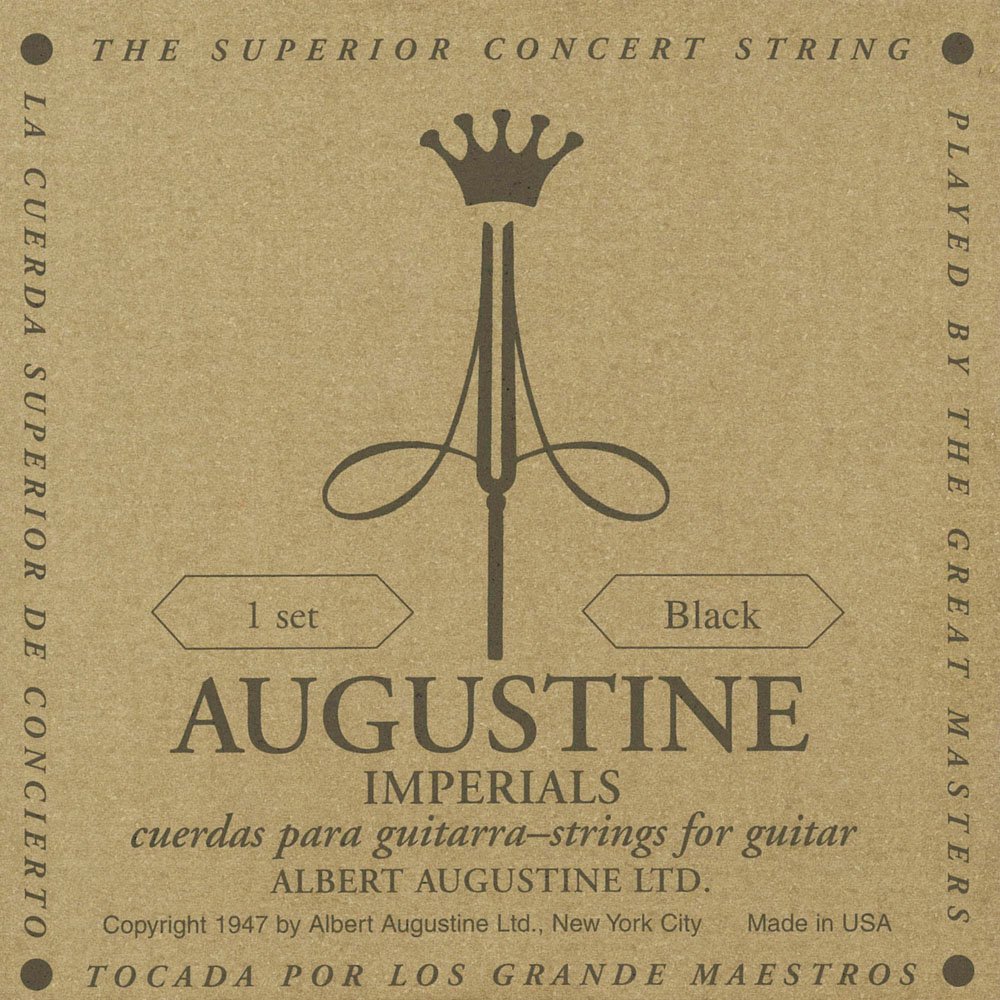 Augustine Imperial Black Crystal Nylon Guitar Strings - Low Tension, Black light