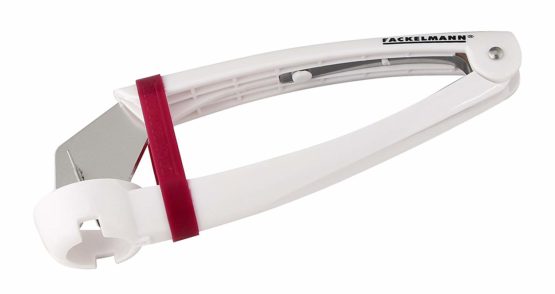 Fackelmann Arcadalina Plum Corer, Stainless Steel, White/Pink, 15 x 7.8 x 3.5 cm - Image 2