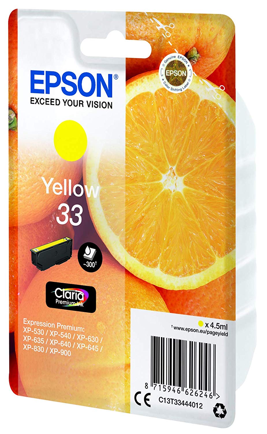 Epson 33 Yellow Oranges, Genuine, Claria Premium Ink, Standard - Image 4