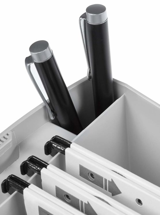 HAN 1901-11, Suspension file box SWING-PLUS with lid. The mobile office. Innovative design for 20 suspension files, integrated holder, light-grey - Image 4