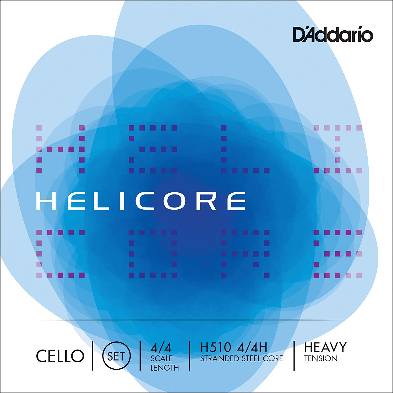 D'Addario Helicore 4/4 Scale Heavy Tension Cello String Set, Silver