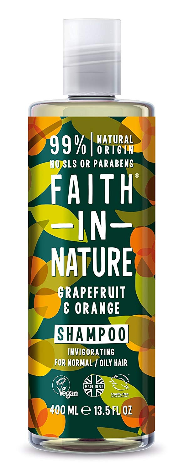Faith In Nature Natural Grapefruit & Orange Shampoo, Purifying For Oily Hair & Scalp, Vegan & Cruelty Free, No SLS