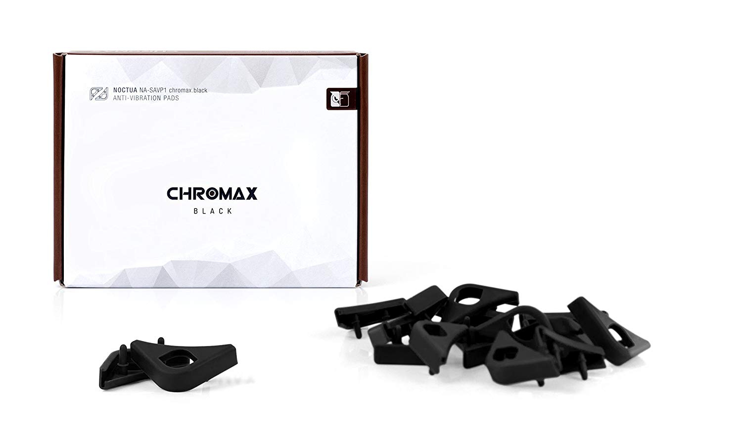 Noctua NA-SAVP1 chromax.black, Anti-Vibration Pads for 120/140mm Noctua Fans (16-pack, Black)