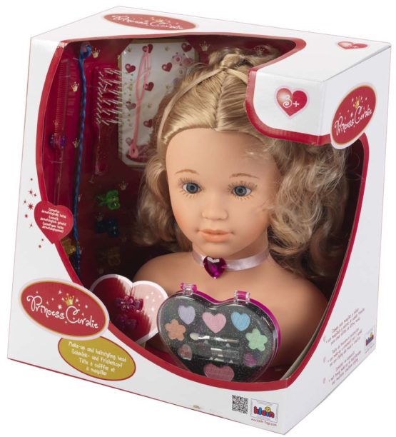 Theo Klein 5240 Princess Coralie Make-Up and Hairdressing Head Sophia I With Hair Clips, Dermatologically Tested Make-Up and Lots of Further Accessories - Image 2