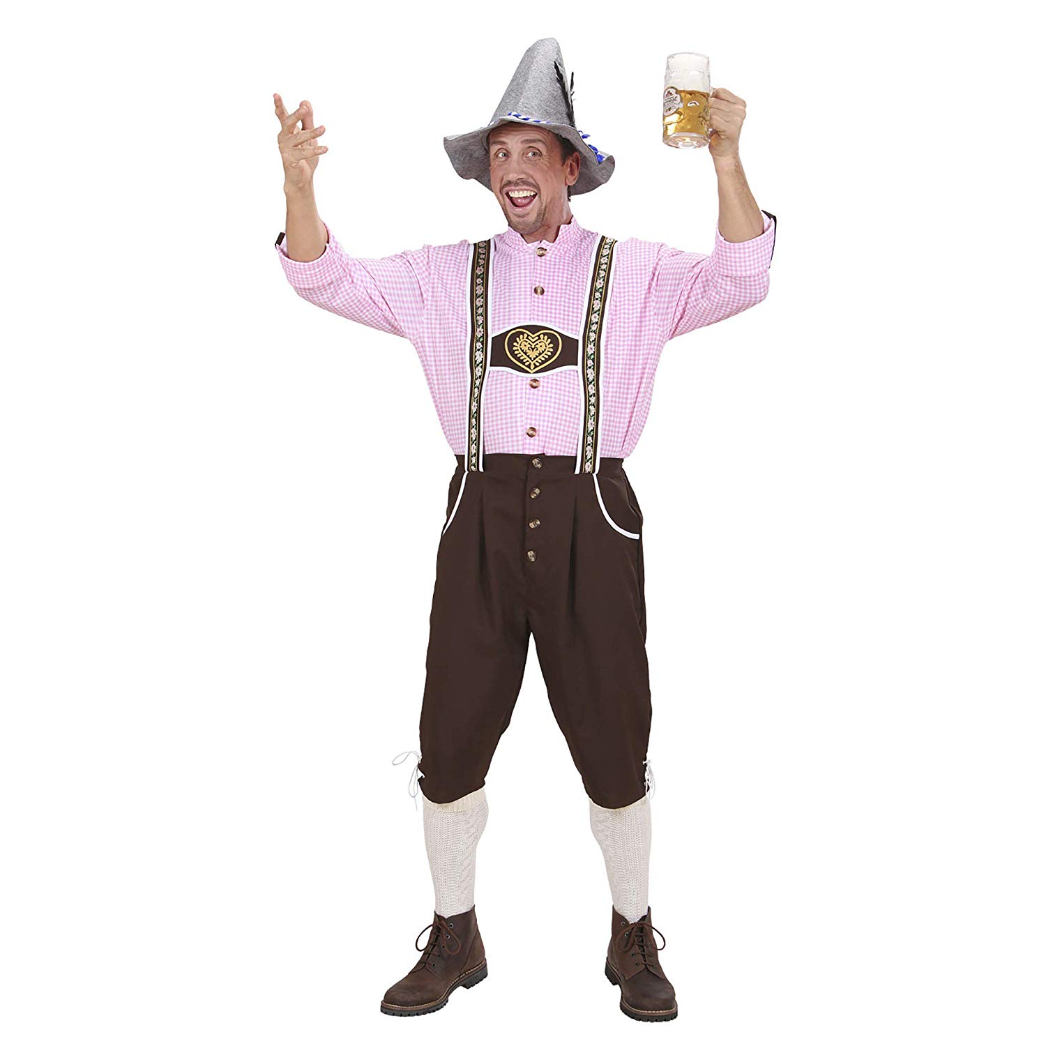Mens Heavy Fabric Bavarian Man Costume Large UK 42/44" for TV Cartoon & Film Fancy Dress, Multicoloured