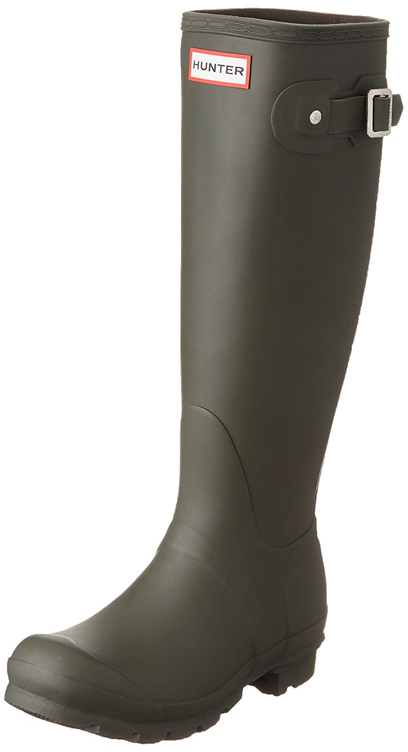 Hunter Women Original Tall Wellington Boots, Green (Dark Olive), 7 UK (41 EU), Green Dark Olive