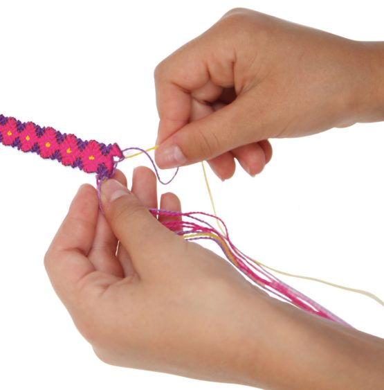 Lena 42689 Craft Friendship 13 Colours and Many Threading Beads, Knotting Children from 6 Years, Jewellery Set with Instructions for braiding Wristbands - Image 4