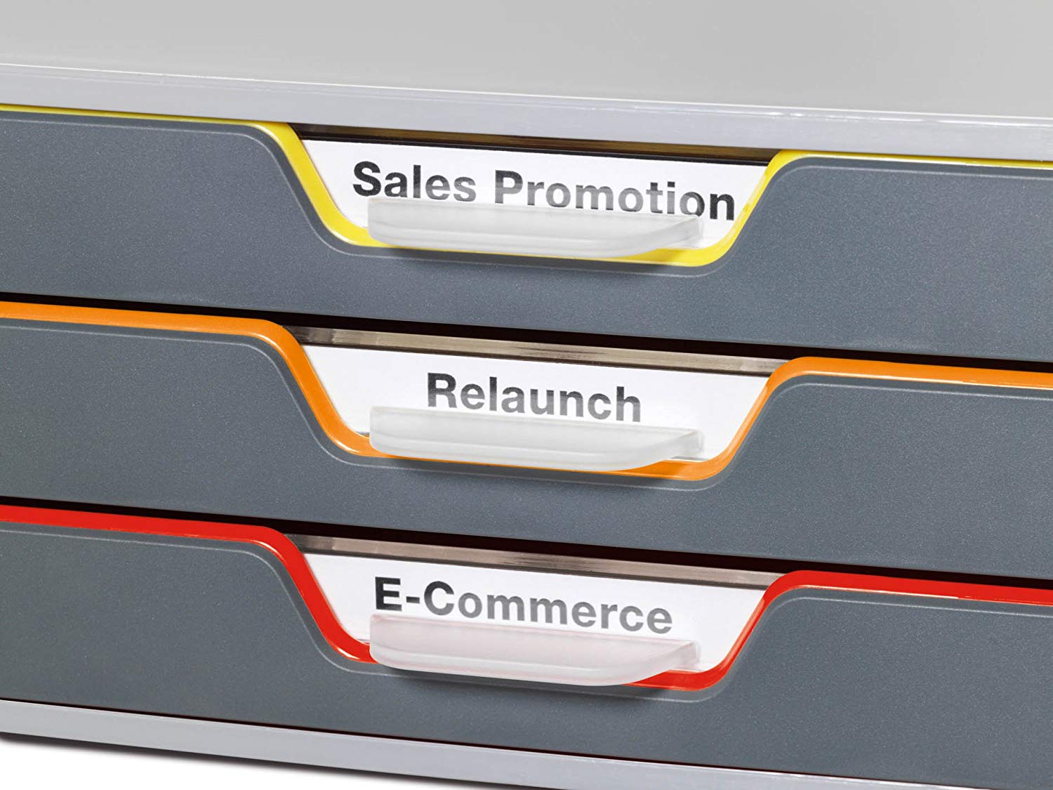 Durable VARICOLOR® 3 Drawer Unit - Desktop Drawer Set including 3 Colour Coded Draws - Perfect for Storing Documents and Paper Work - Image 2