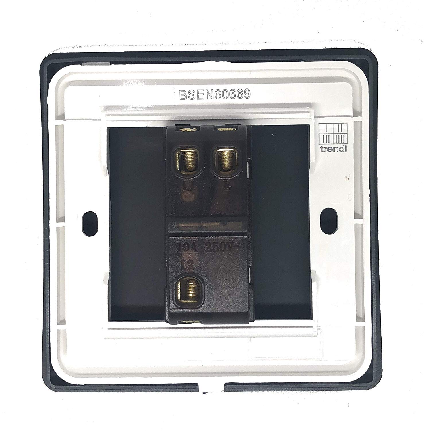 Trendi 1 Gang 1 Way Artistic Modern Glossy 10 Amp Rocker Tactile Light Switch Silver ART-SS1SI, Gloss Silver - Image 3