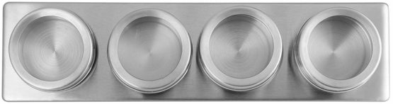 Fackelmann Magnetic Spice Cans with Storage Bar, Stainless Steel, Silver, 31 x 8 x 4.5 cm - Image 2