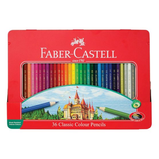 Faber-Castell Classic Colored Pencils Tin Set, 48 Vibrant Colors In Sturdy Metal Case - Premium Children's Art Products