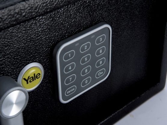 Yale YLV/200/DB1 Laptop Value Safe, Digital Keypad, 15 mm Steel Locking Bolts, Emergency Override Key, Wall And Floor Fixings, Black Finish, 23 Litre Capacity 20 x 43 x 35 cm - Image 4