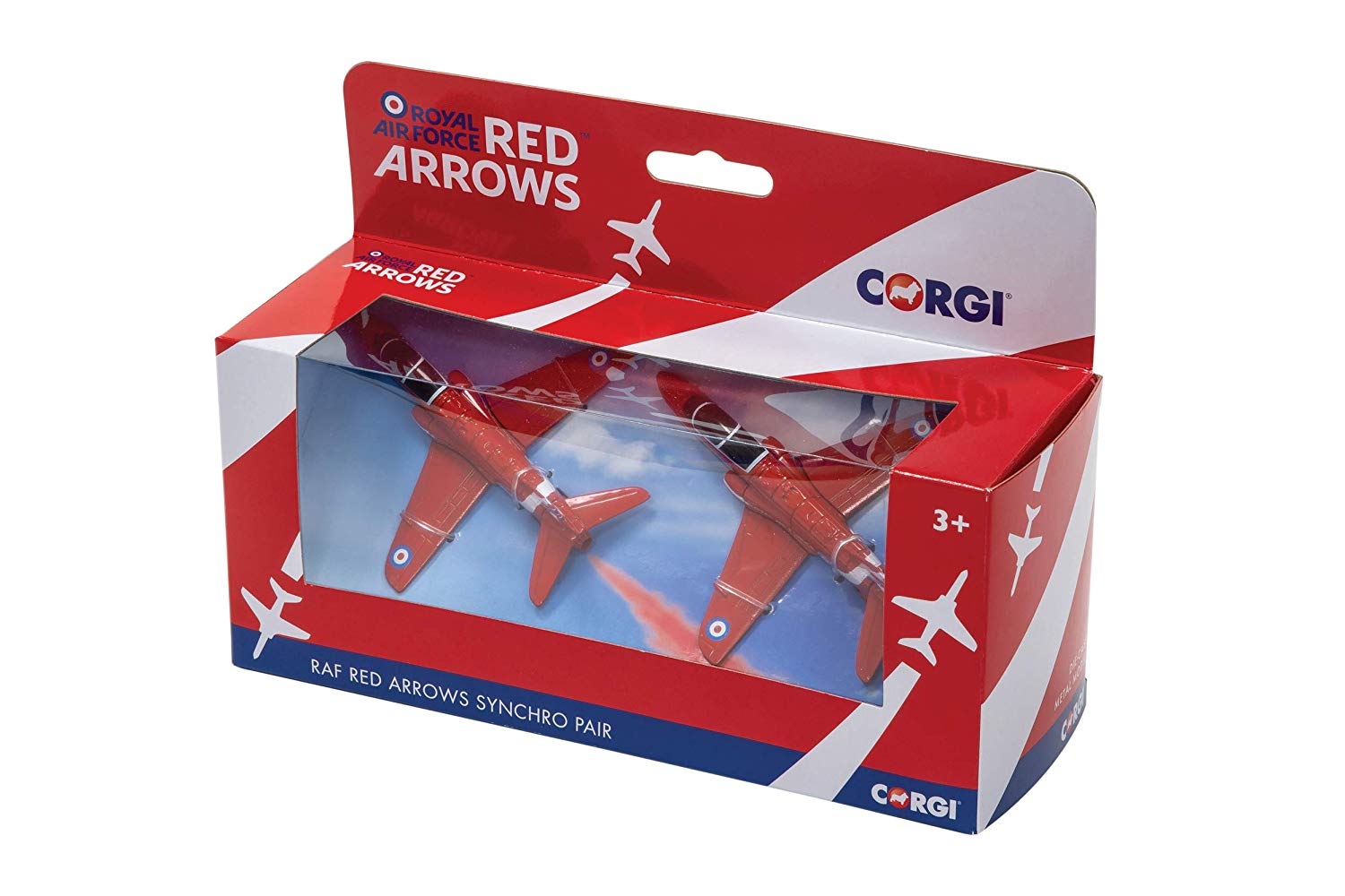 Corgi CS90687 Red Arrows Synchro Pair Twin Pack Model Airplane, Diecast Planes & Aircraft Models for Ages 3+, Die Cast Plane