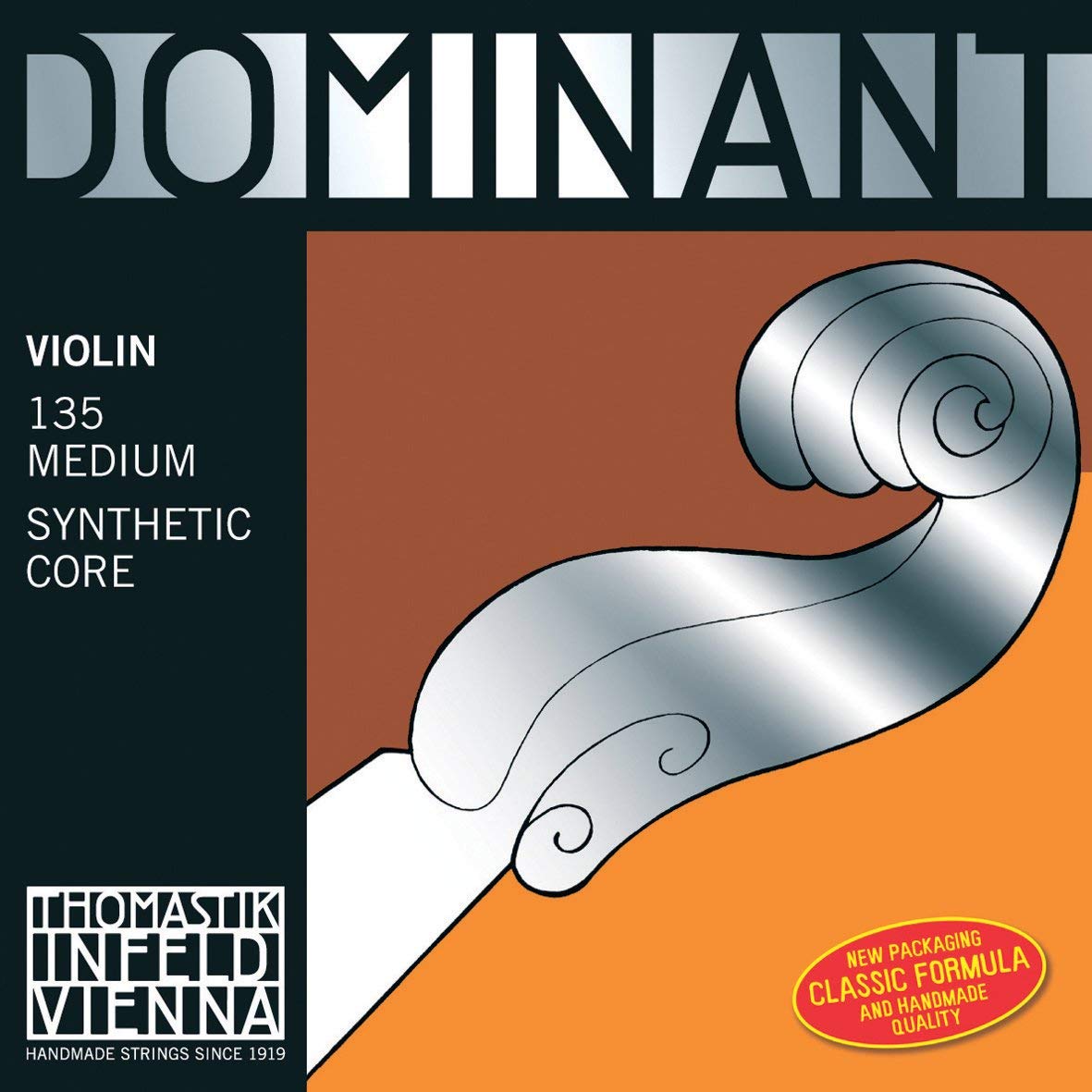 Dominant Strings 135B 3/4 Violin Set, Set Synthetic Core 135B, Medium Tension