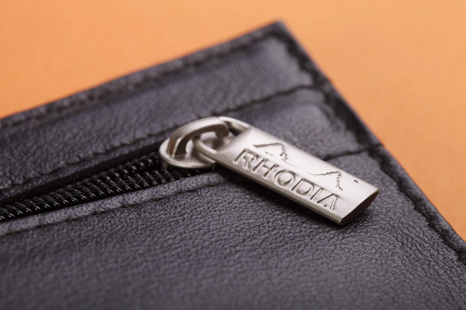 RHODIA 118449C, Flat Pencil Case Soft Epure Black Leather, 22 x 8.5 cm, Filing and Storage of Documents, Genuine Leather - Image 2