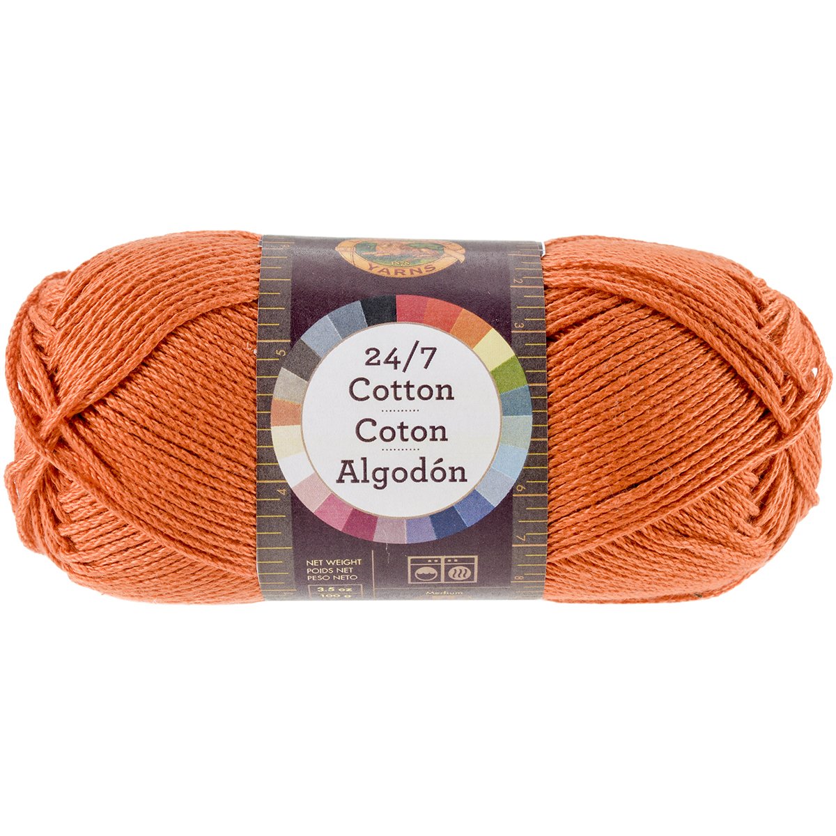 Lion Brand Yarn Company, 100 Percent Cotton,Tangerine,15.24x6.35x6.35 cm, 1 Pack