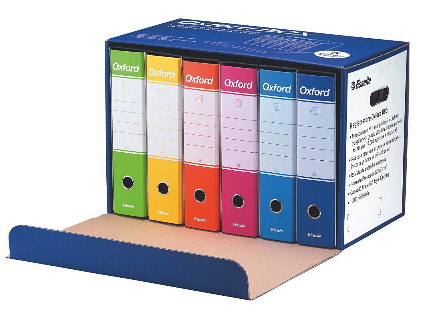 Esselte Oxford Ringbinder with Lever Mechanism and Case Dorso 8 cm Blue - Image 2