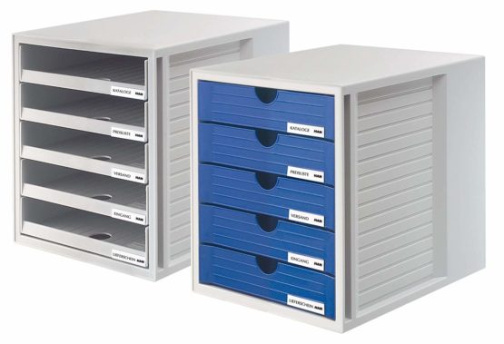 HAN 1401-11, SCHRANK-SET Drawer set . Innovative, attractive design with 5 open drawers, light-grey - Image 4