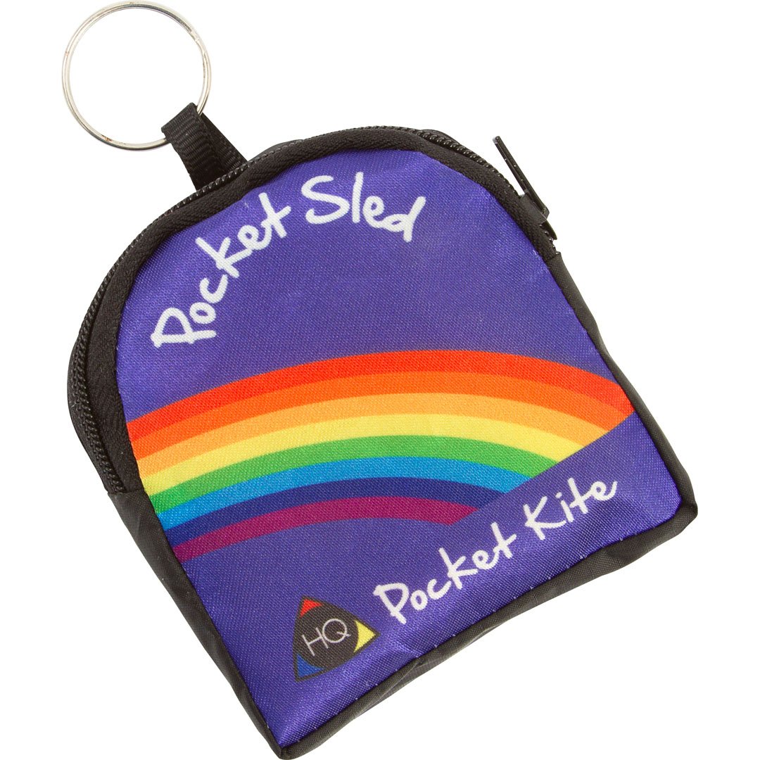 HQ Kites Pocket Sled, Single Line Kite, Color Rainbow, Active Outdoor Fun For Ages 5 and Up
