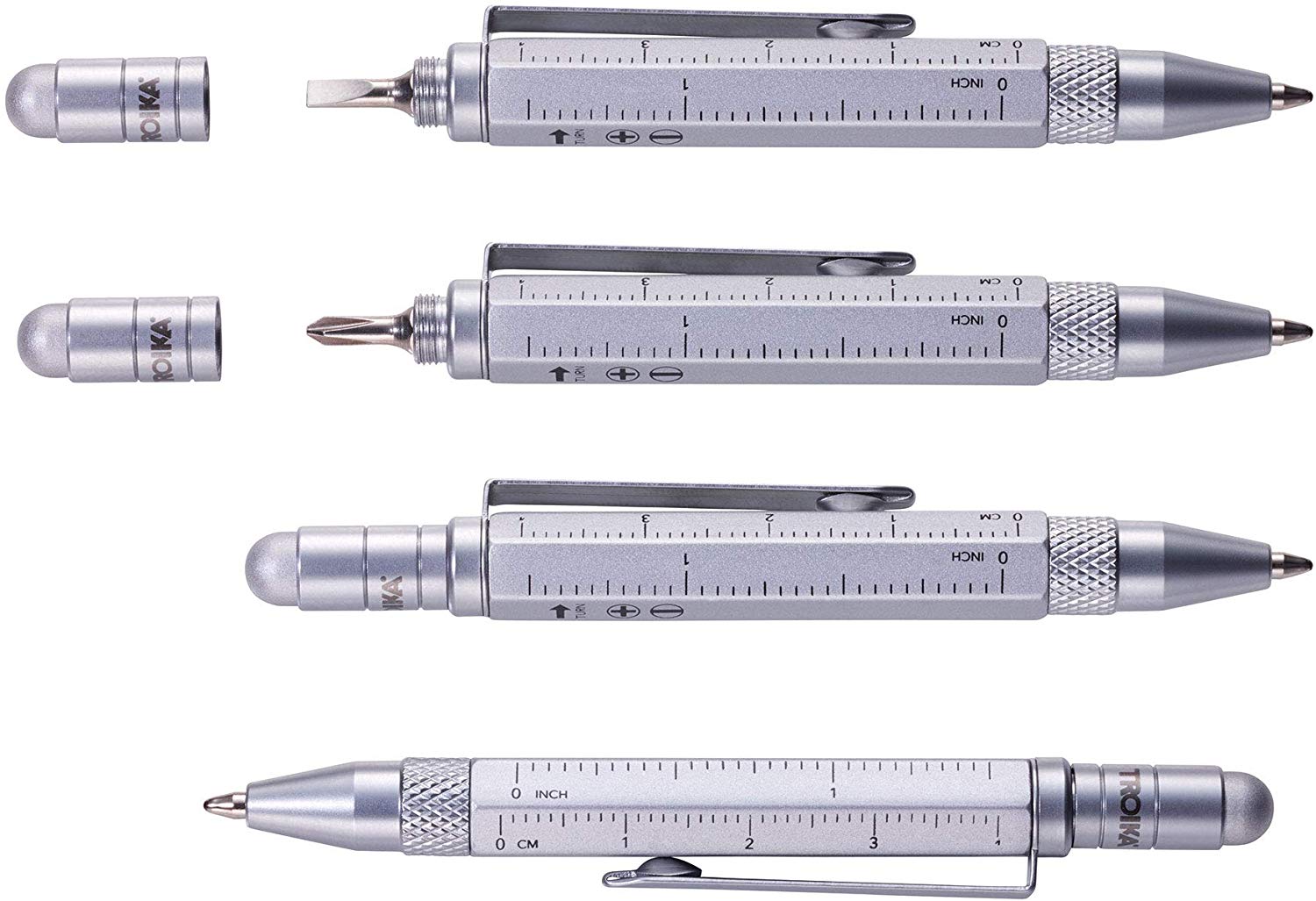 Troika Construction Liliput, PIP25/BK, Multitasking Ballpoint Pen (Small), Tool Pen, Centimeter/Inch Ruler - Image 2