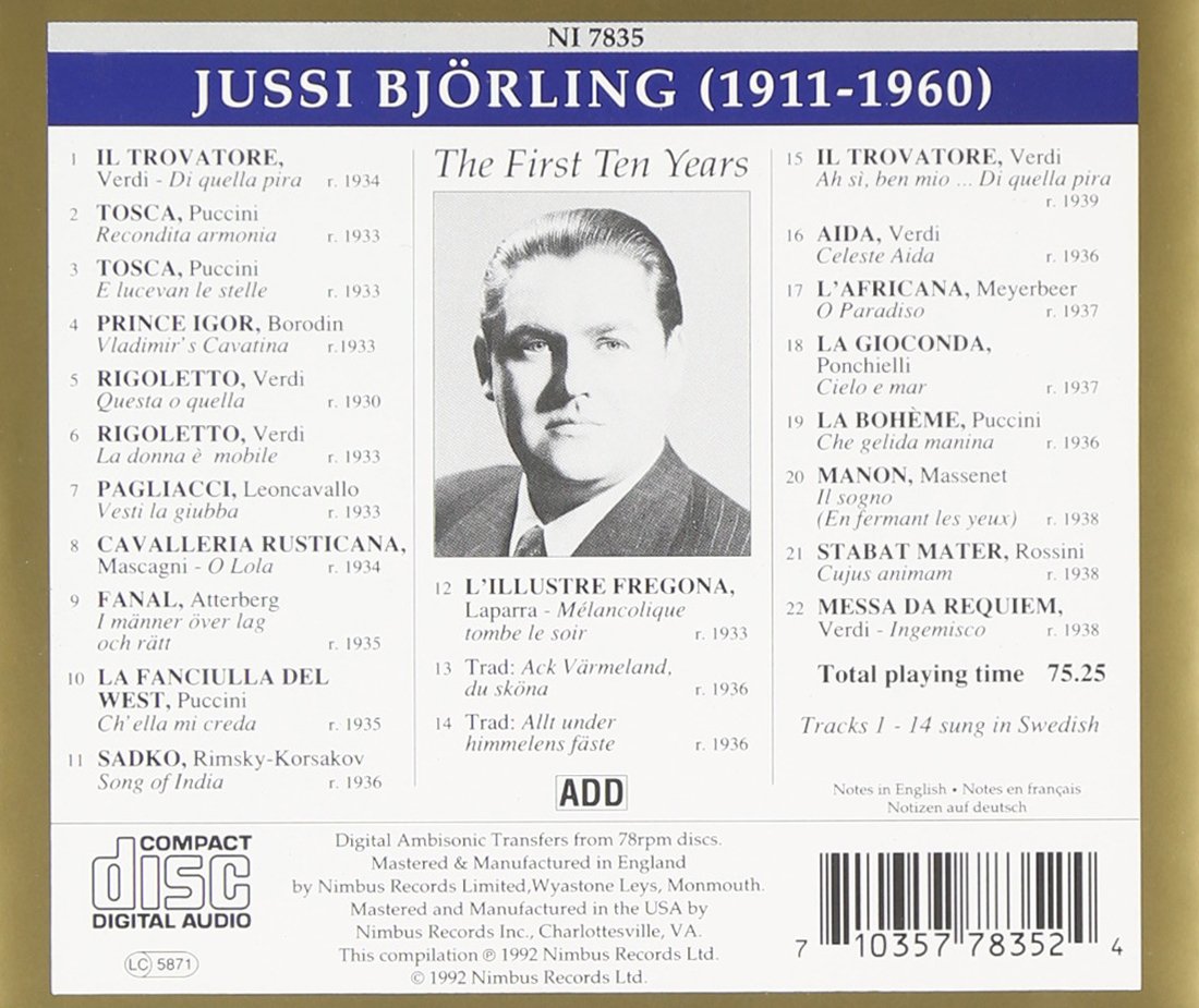 Bjorling: First Ten Years (1930-1939) - Image 2