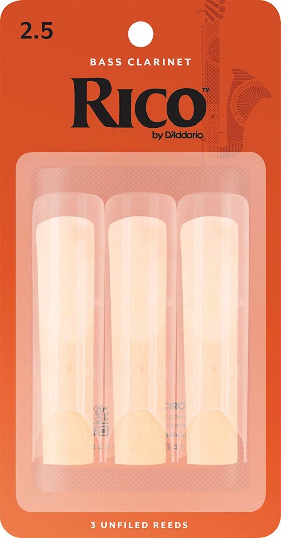 Rico 2.5 Strength Reeds for Bass Clarinet (Pack of 3)