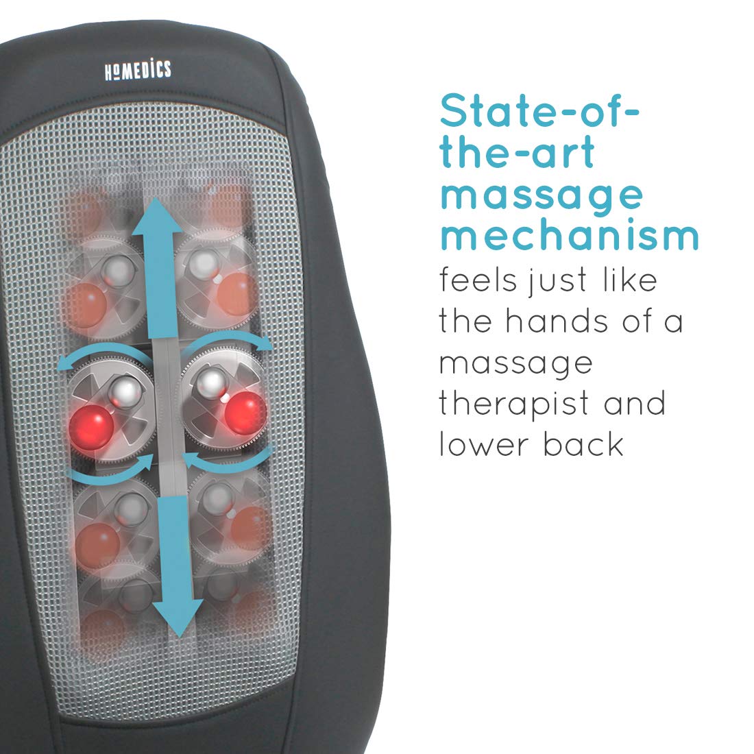 Homedics Adjustable Massage Chair, Shiatsu Back and Shoulder Massager, Ease Stiffness/Tension with 3 Zone Settings - Image 3