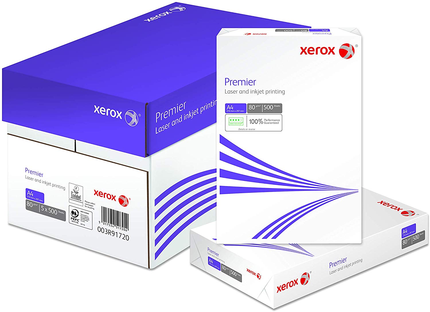 Xerox Premier A4 210x297mm 80gsm PEFC1 003R91720 500sh/RM 5rm/BX, White, 1 Box