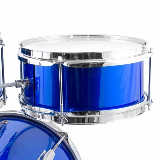 Tiger Junior Kids Drum Kit, 3 Piece Beginners Childrens Drum Set with Snare, Tom, Bass Drum, Bass Drum Pedal, Cymbal and Sticks - Blue - Image 3