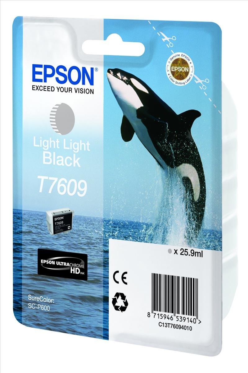 Epson Killer Whale T7609 Ink Cartridge, Light Light Black, Genuine - Image 2