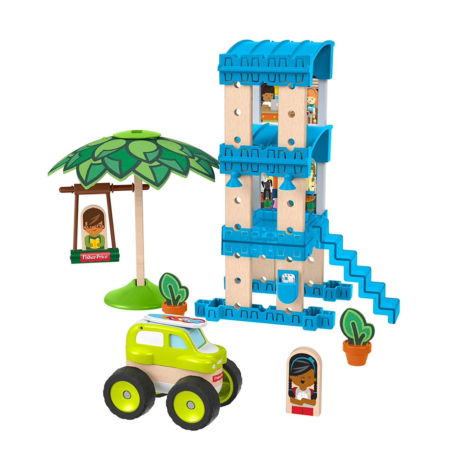 Fisher-Price Wonder Makers Design System Beach Bungalow, Building & Track Set, Multicoloured