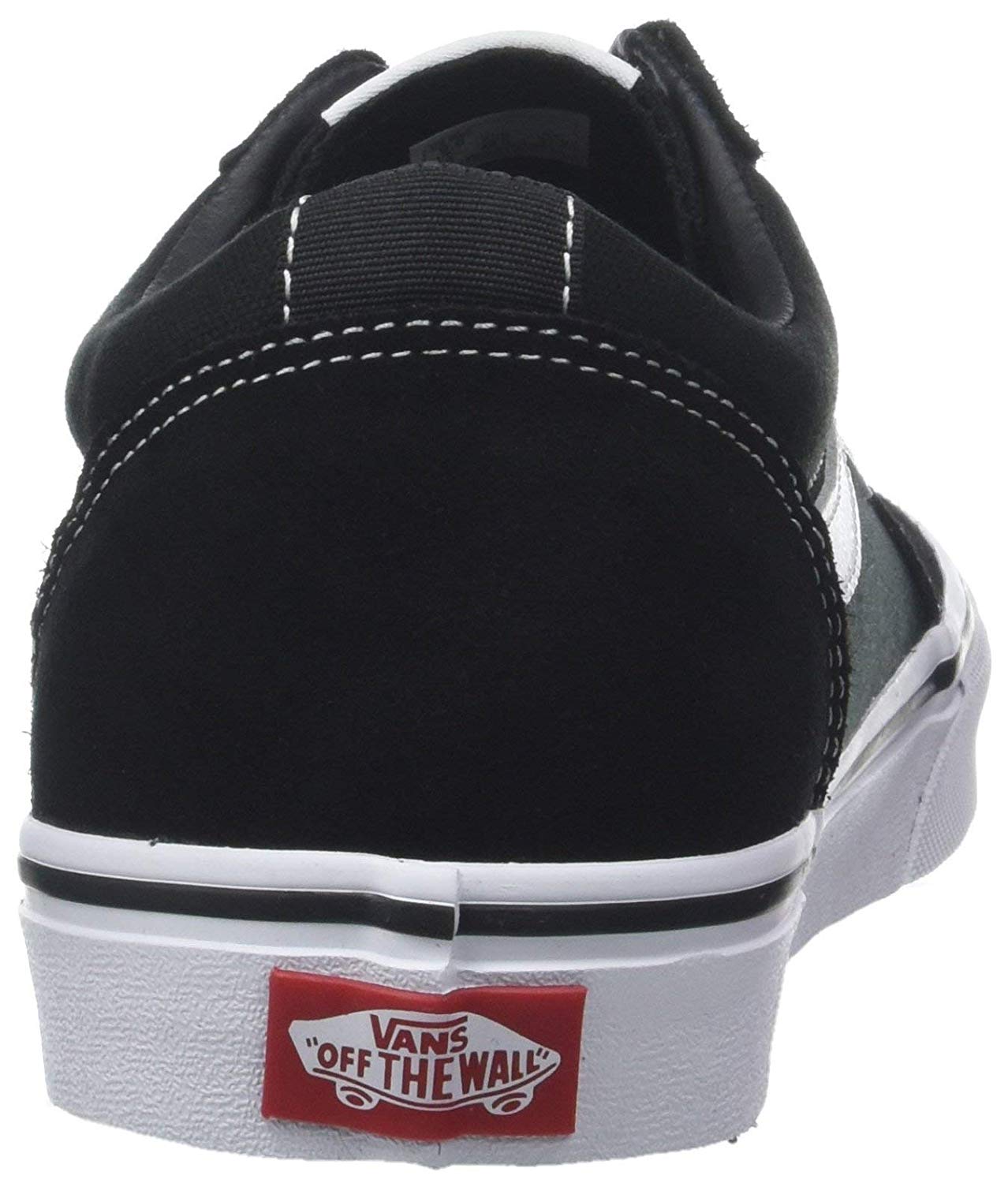 Mens Vans Size 9.5, Ward Sneaker Black & White Suede Canvas Lace Up Shoes, Low Top Men's Trainers - Image 3