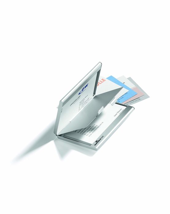Durable 2433/23 Aluminium Business Card Box/Holder/Case Duo - Image 3