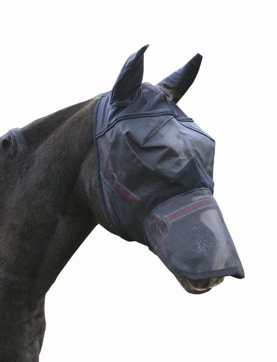 Kerbl Notch fly protection mask fino stretch blue tight fitting elastic - Image 3