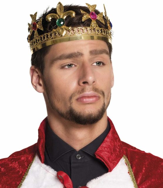 Adult King Crown with Faux Gemstones - Image 2