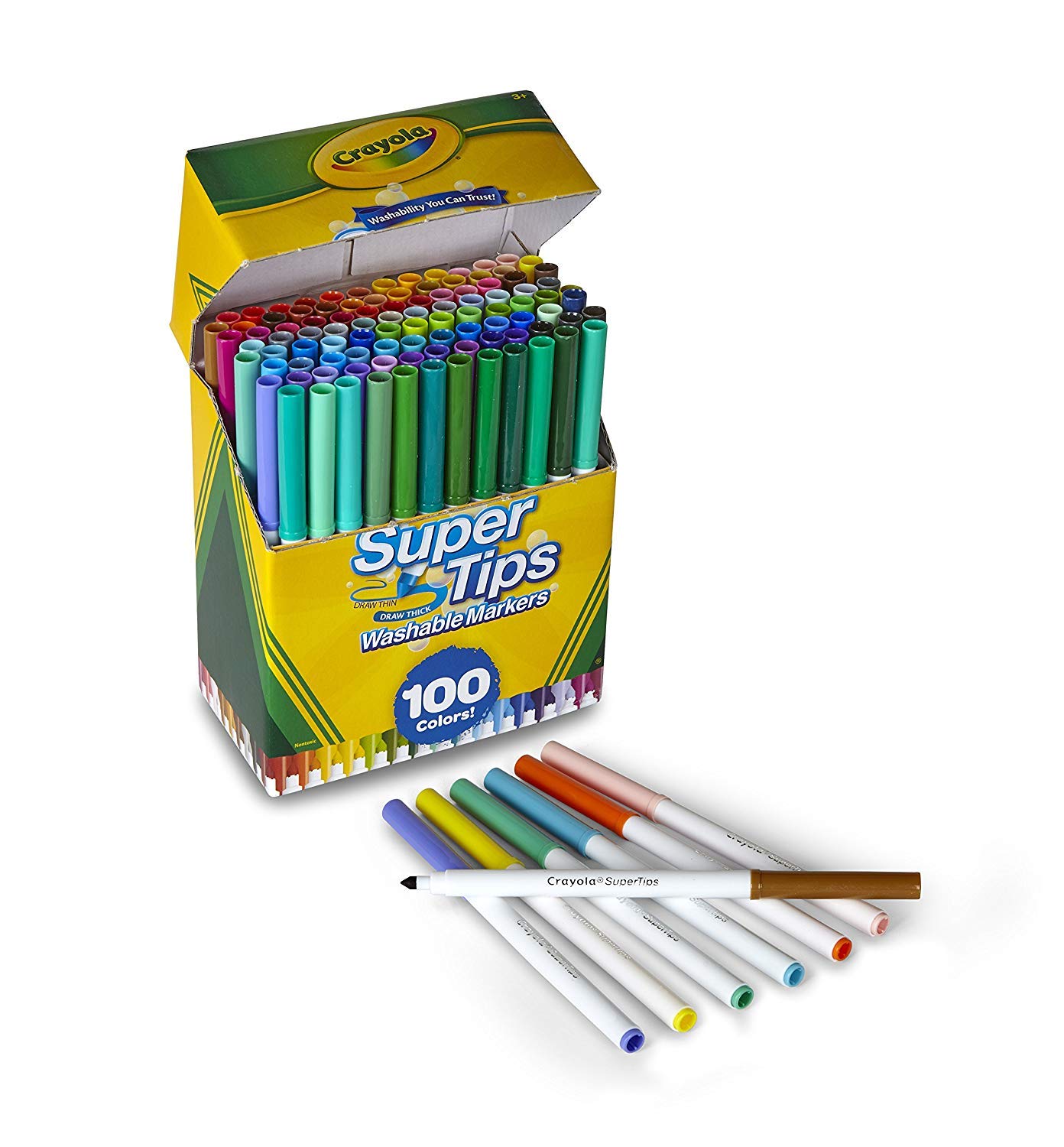 CRAYOLA - Super Tips Marker Set, Washable Markers, 100 Unique Colors, Art Set for Kids 100 Count, multi-coloured, 1 count (Pack of 100) - Image 2